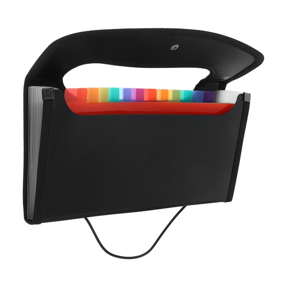 WORGEOUS 13-Pocket Receipt Folder Organizer Expanding Accordion File Folder Expandable Card Holder for Document Organization Black