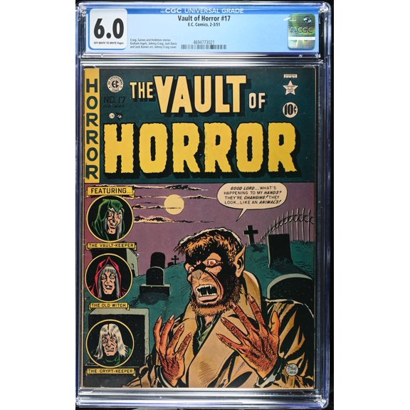 Vault of Horror #17 CGC FN 6.0 Johnny Craig Cover! Pre-Code Horror! Comic Book