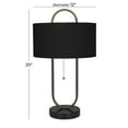 thumbnail image 4 of DecMode 20" Oval Shaped Black Accent Lamp with Black Linen Shade, 4 of 11