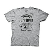 Ripple Junction Parks & Recreation Adult Unisex JJ's Diner World Famous Waffles Light Weight Crew T-Shirt 3XL Heather Grey