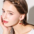 thumbnail image 2 of Acrylic Cute Cherry Dangle Drop Earrings for Women Silver Plated Resin Green Leaf Sweet Lovely Food Fruit Tassel Dangling Earring Lightweight Chic Fish Hook Christmas Xmas Fall Holiday Jewelry, 2 of 6