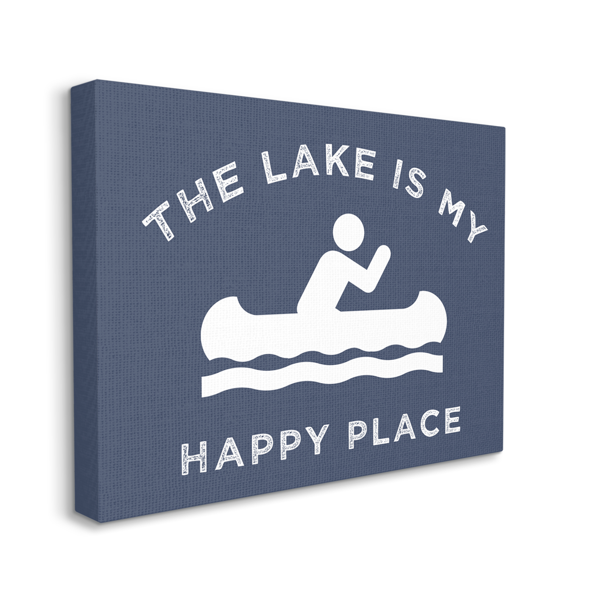 Stupell Industries Lake's My Happy Place Row Boat Paddler,40 x 30, Design by Daphne Polselli