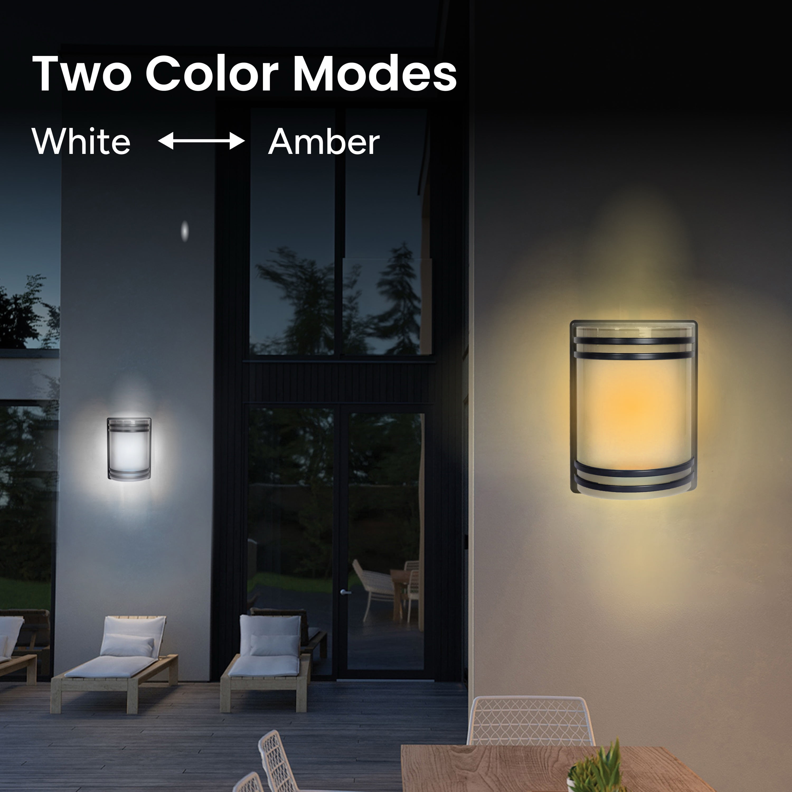 Techko Solar Wall Light - Amber or White Light