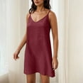 thumbnail image 4 of JGGSPWM Cotton Linen Sleeveless Nightgown Women's Spaghetti Strap V Neck Midi Sleep Dress with Pockets Wine S, 4 of 8