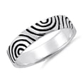 thumbnail image 2 of 925 Sterling Silver Oxidized Platinum Plated Fingerprint Band Women Valentines Day Gifts Ring, 2 of 4
