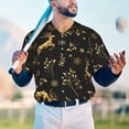 thumbnail image 5 of KLL Christmas Gold Deers1 for Men's Baseball Shirts,Short Sleeve Casual Shirts Button Down Shirt for Men Beach Summer Wedding Shirt-4X-Large, 5 of 7