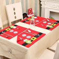 thumbnail image 2 of Manteles individuales navideños para mesa de comedor, con calcetines navideños, manteles individuales con cuchillo y tenedor para manualidades caseras, 4 Uds. oso de fresa Electrónica, 2 of 5