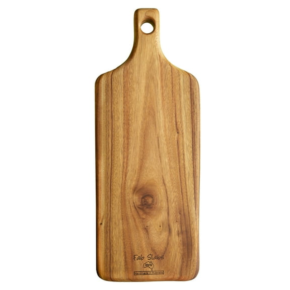 Fab Slabs Natural Solid Wood Cutting Board with Handle, Wooden Cutting Boards for Kitchen, Large Cutting Board for Meat, Wooden Chopping Board, 19.68" x 7.87"