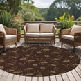 thumbnail image 4 of Round Area Rug 6 Ft, Brown Floral Washable Non-Slip Circle Carpet for Living Room/Bedroom, Vintage Spring Botanical Flowers Low-Profile Indoor Mats Collection Rugs for Residential, 4 of 8