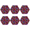thumbnail image 2 of Gaeub Colorful Hearts Print 6 Pcs Leather Coasters for Drinks ,Drink Coasters Sets,Drink Table Cup Coasters for Living Room Kitchen Coffee Decor,Hexagon, 2 of 7