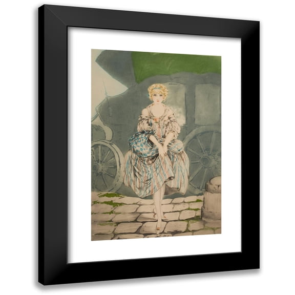Louis Icart 11x14 Black Modern Framed Museum Art Print Titled - Pretty Lady