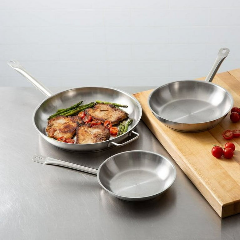 Vigor SS1 Series 15 Stainless Steel Fry Pan with Aluminum-Clad Bottom and  Dual Handles