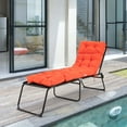 thumbnail image 2 of Costway 2 Pcs Coussin de Chaise Longue 73 Pouces Coussin Rembourré pour Fauteuil Inclinable Intérieur Extérieur Orange, 2 of 10