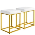 thumbnail image 5 of Furmax 24" Cushioned Vanity Stool with Footrest for Bedroom, Golden,Set of 2, 5 of 8