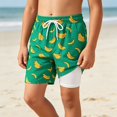 thumbnail image 2 of FYDUU Boys Swim Trunks with Compression Liner Kids Bathing Suit Printed Elastic Waist Casual Beach Shorts Lightweight Swimwear Bottoms Versatile Pants 5-6 Years, 2 of 6