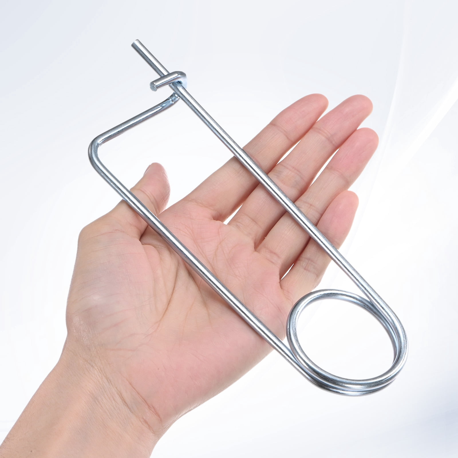 Uxcell 6-Pack Brooch Shape Cotter Safety Pin, M4.5x108mm Spring Steel Pins Quick Lock Brooch Fastener Heavy Retainer Clips