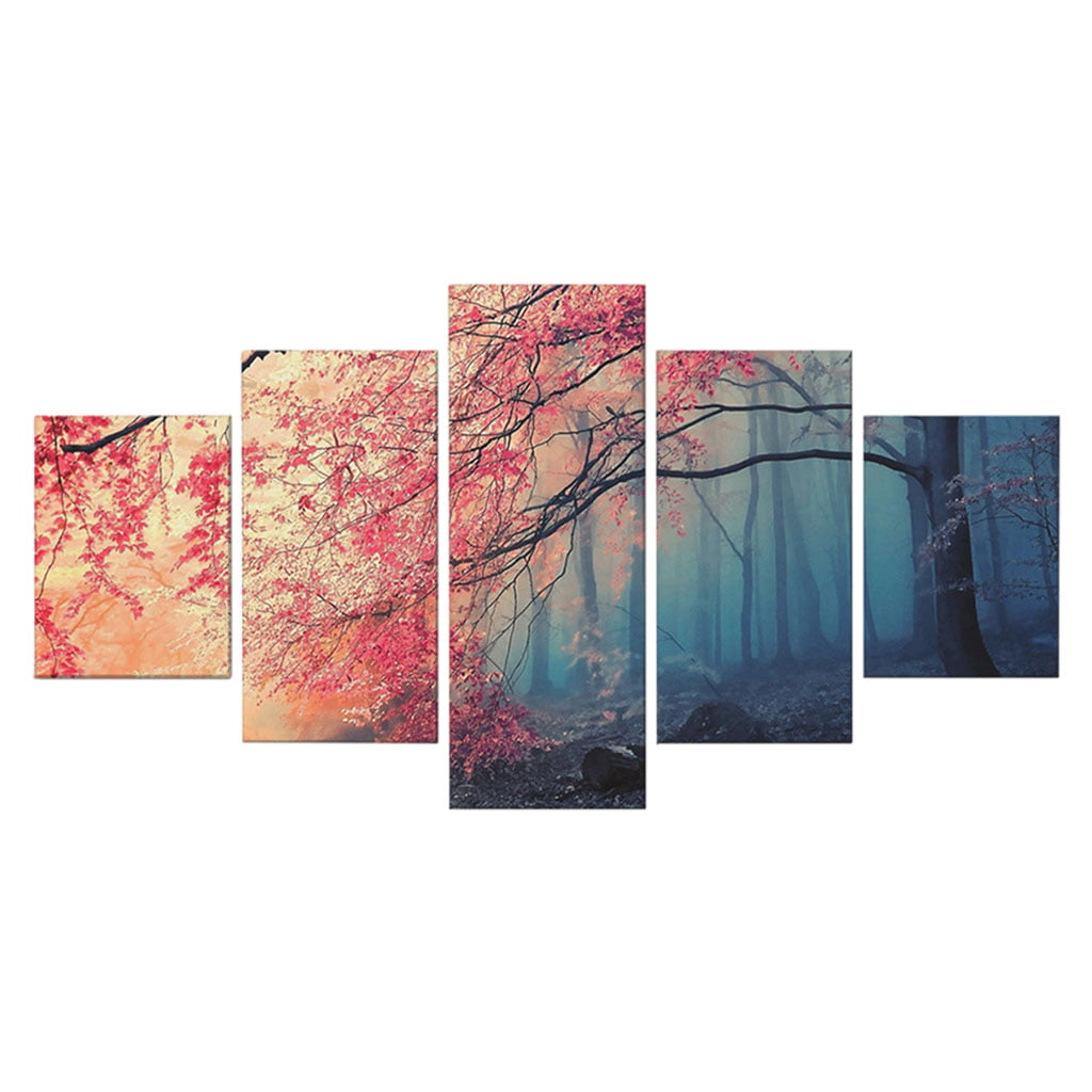 Abstract Leaf Painting Nature 5 pcs HD Art Poster Wall Home Decor Canvas Print 