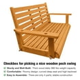 thumbnail image 3 of Fortune Candy Wooden Porch Swing 2-Seater with Ergonomic Seat, 4.5 ft. Outdoor Bench Swing, Amber, 3 of 7