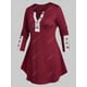 thumbnail image 2 of Camiseta Panel Encaje Abotonado Tamaño Plus Rosegal  Mangas largas de talla grande, 2 of 5