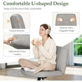 thumbnail image 2 of Neo Chair Office Chair Armless Criss Cross Legged Chair with Wheels, Comfy Home Office Desk Chairs, Adjustable Swivel Padded Fabric Vanity Task Computer Chair, 2 of 6