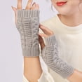 thumbnail image 3 of Women's Knit Arm Warmers Fingerless Gloves Thumb Hole Gloves Mittens for Typing Driving Cosplay, 3 of 8