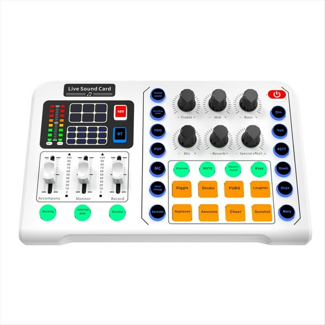 Tarjeta de Sonido en Audio Studio Grabación Interfaz Mezcladores Tarjeta de Música con Sonido para PC en para Teléfono Móvil
