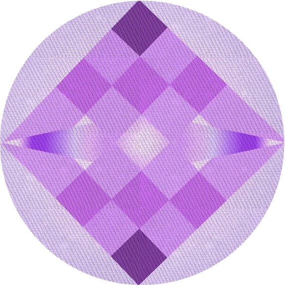 Ahgly Company Indoor Round Patterned Heliotrope Purple Area Rugs, 7' Round