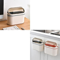 thumbnail image 4 of Hanging Bin Mini Orange Waste Paper Bin With Lid Kitchen Wall Mounted Paper Basket, 4 of 5
