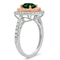 thumbnail image 2 of 1.615 ct Round Cut Simulated Emerald Solitaire with Simulated Diamond Accents 18K White/Rose Gold Womens Engagement Ring, 2 of 3