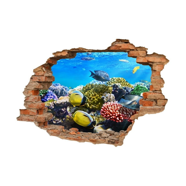 Autocollant Sol/mural 3D B, Décalcomanies Murales Amovibles, Art, Salon, Papier Peint, Grande Salle de Bain, Autocollant Mural, Carreaux 3D, Meuble-Lavabo Vintage