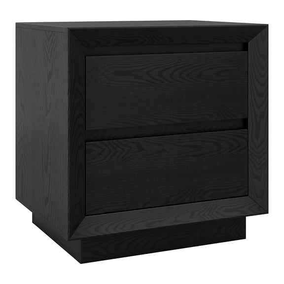 Evelyn&Zoe Modern/Contemporary 24" Wide Black Grain Nightstand