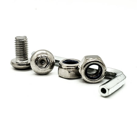 

OZ-USA 8mm Nut and Bolts Anti-Theft Security Stainless Steel Hardware Kit with Aleen Wrench Key