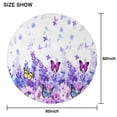 thumbnail image 6 of White Purple Butterfly Flower Pattern Round Tablecloth 60"x60",Wrinkle Wipeable Table Cloth for Kitchen Dining Room Picnic Patio Party, 6 of 6