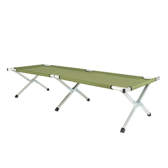 Portable Folding Camping Cot with Carrying Bag, Folding Camping Cots for Adults, Outdoor Cot Bed for Traveling, Beaches, Parks, Stable and Load-Bearing, Easy Carrying, Army Green