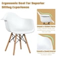 thumbnail image 6 of Costway Set of 2 Mid Century Modern Molded Dining Arm Side Chair Wood Legs White New, 6 of 11