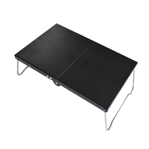 Mesa Plegable Portátil para Acampar, Mesas de Café Pequeñas, Mesa de Picnic Ultraligera para Exteriores, Senderismo, Mesa Pequeña Negra