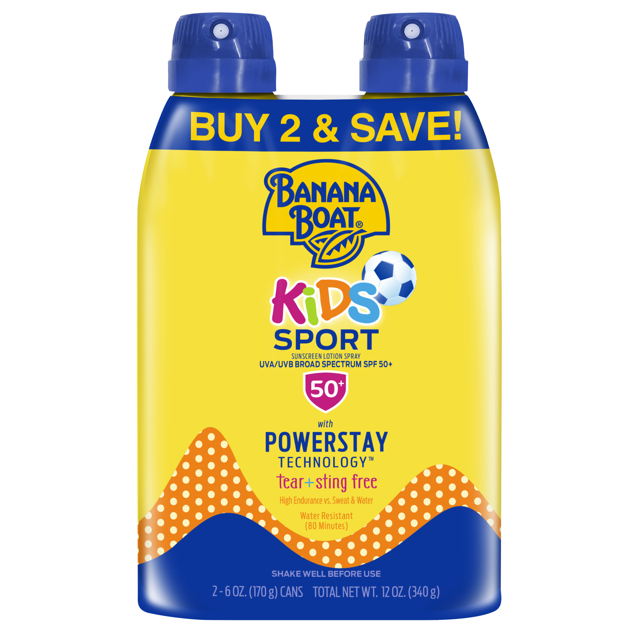 Banana Boat Kids Sport Sunscreen Spray SPF 50, 6oz each Twin Pack - image 3 of 11