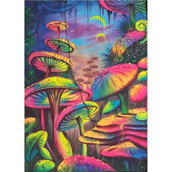 YALKIN 5D Diamond Painting Kits for Adults, Mushroom Round Full Round Drill Nature Gem Arts Paint by Diamonds Kits Diamond Art Kits for Home Wall Decor Relax Gift 11.8x15.7in