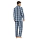 thumbnail image 2 of GLOBAL Conjunto de Pijama de Tejido Liso de Manga Larga para Hombre, Ropa de Dormir de Algodón, Ropa de Dormir Cómoda, Cuadros Azules Elegantes L, 2 of 7