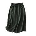 thumbnail image 2 of Roncen Women's Cotton Linen A-Line Midi Skirt - Elegant and Versatile, Perfect for Casual and Formal Occasions, 2 of 3