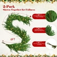 thumbnail image 2 of Grinzy 2PCS 6FT Pre-lit Norfolk Pine Garland with 60 Lights, Extra Full 80 Branches, Realistic Christmas Garland Holiday Greenery for Table Mantle Wall Winter Christmas Decorations, 2 of 18
