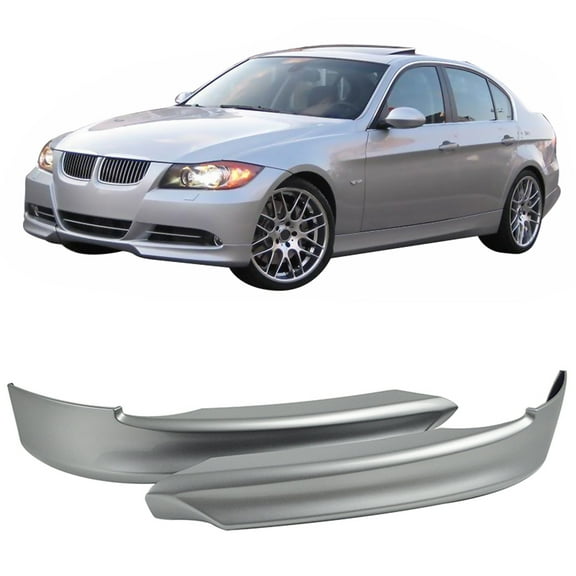 Ikon Motorsports Compatible with 05-08 BMW E90 3-Series OE Style Front Lip Splitter 2PC Painted OE Color