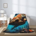 thumbnail image 2 of Disketp Colorful Flower Sea Turtle Cozy Flannel Fleece Throw Blanket: Has a velvety texture for All Seasons - Perfect for Women, Men, & Kids"40"x30", 2 of 6