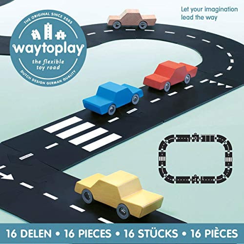 16 pieces waytoplay expressway black with white striping