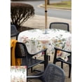 thumbnail image 5 of Outdoor Tablecloths with Umbrella Hole & Zipper, Spring Floral 60x60 Inch Square Tablecloths, Watercolor Roses Eucalyptus Leaves Botanical Waterproof Table Cloth, Patio/Pool/Picnic Table Covers, 5 of 8
