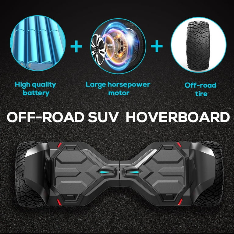 Warrior 8.5 inch 350W 2 off Road Hoverboard All Terrain Hoverboard with Bluetooth Speaker and LED Lights 10 mph Max Speed for Kids and Adults Max Weight 265lbs Shop 2024 Deals Walmart
