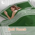 thumbnail image 5 of Green Greek Key Bedding 3 Piece Duvet Cover Set Full Size, Geometric Greece Ancient Farmhouse Geo Soft Microfiber Comforter Cover with Zipper Closure & Pillowcases, FadeResistant Quilt Cover, 5 of 9