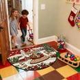 thumbnail image 3 of Christmas Door Mat, Holiday Welcome Rug, Soft Washable Festive Half Round Carpet, For Household Winter Decoration and Holiday House Decor, 3 of 5