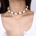 thumbnail image 3 of 2 Pcs Hawaiian Style Natural Shell Necklace Handmade Rope Pearl Shell Short Clavicle Choker Personality Fashion Female Necklace (45x1.9cm), 3 of 9
