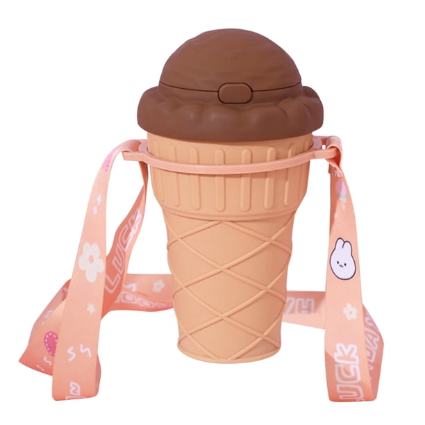 Botella de agua de 500 ml Ndcxsfigh con vaso de helado y correa ajustable